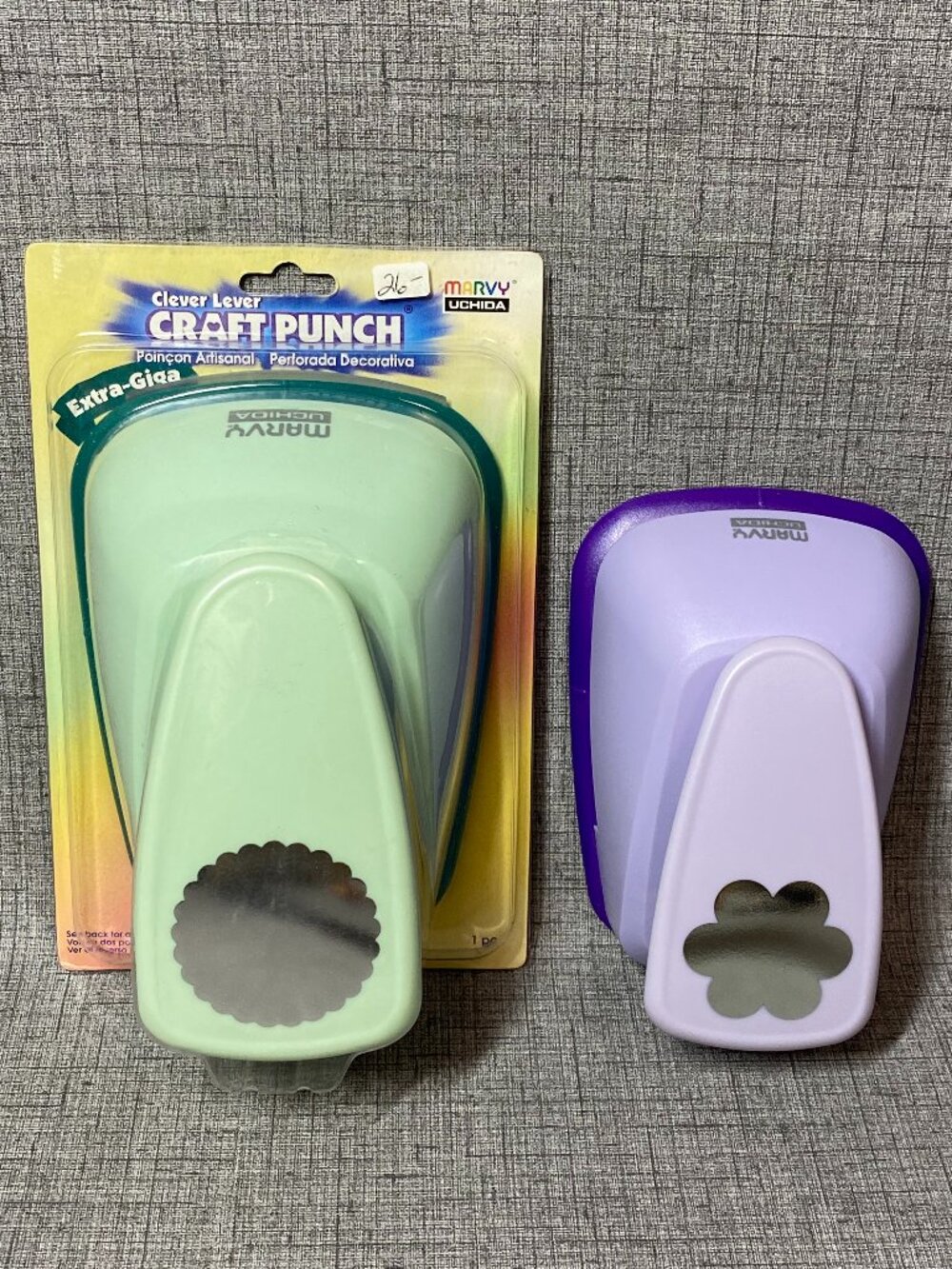 NEW Marvy Uchida “Clever Lever” EXTRA-GIGA & GIGA Craft Paper Punch 2pc Lot